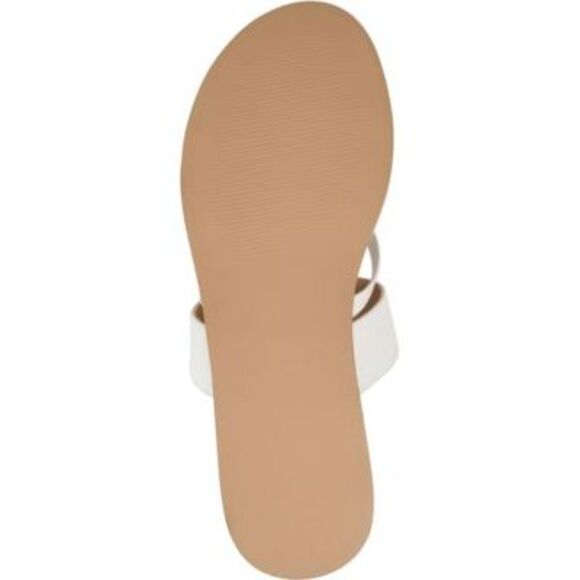 JOURNEE COLLECTION Womens White Eevie Round Toe Wedge Slip On Sandals 10 M - Picture 4 of 4